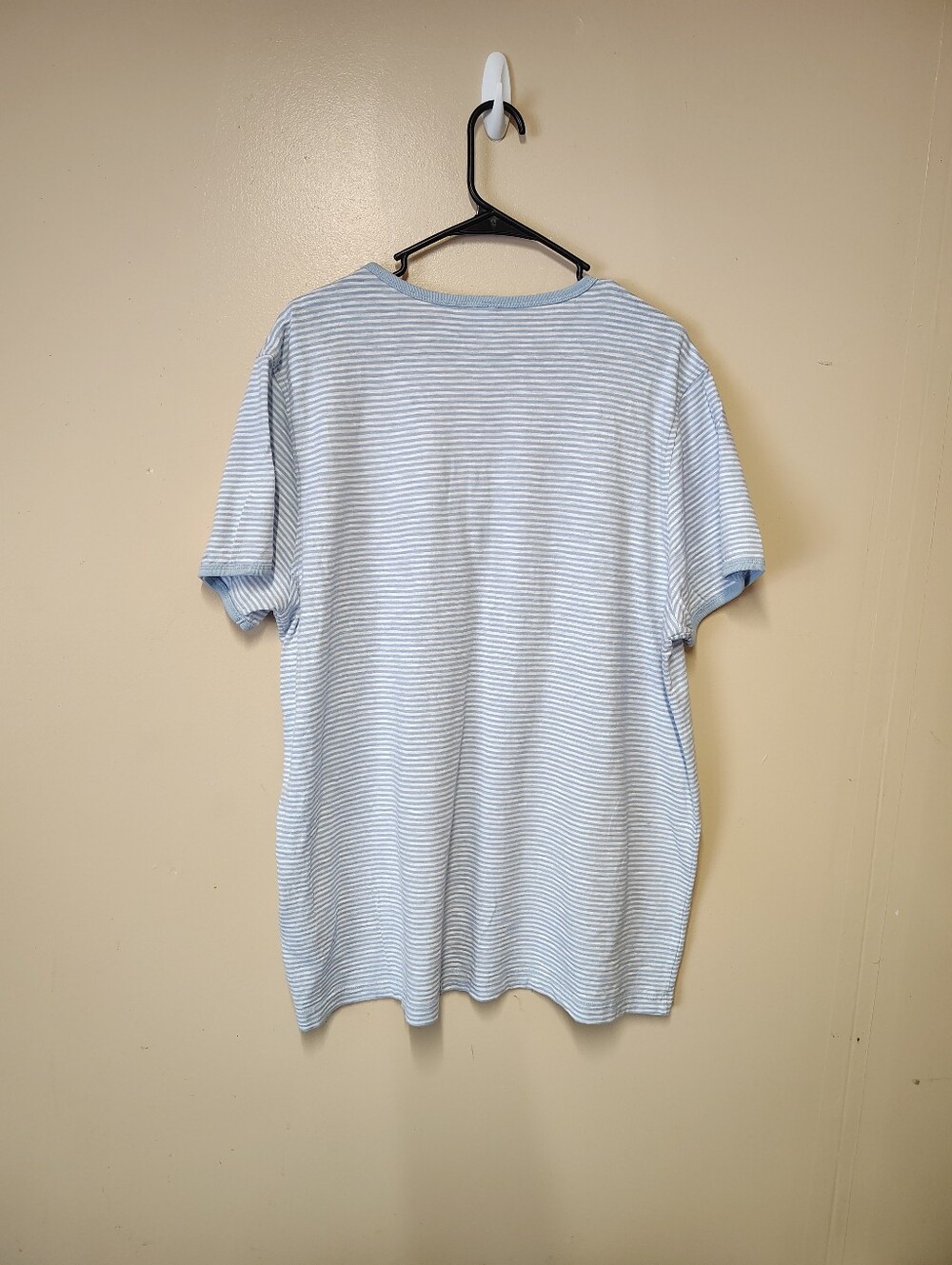 Brooks Brothers Mens Short Sleeve Cotton Button Henley Tee T-Shirt Blue Sz L View 2